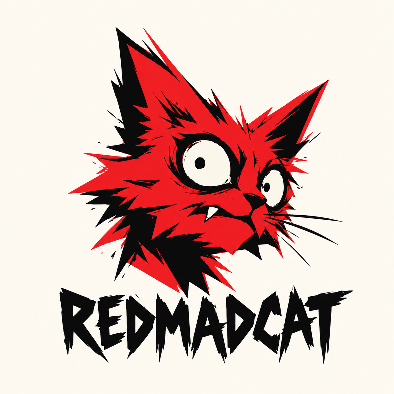 A wild red cat — the RedMadCat mascot
